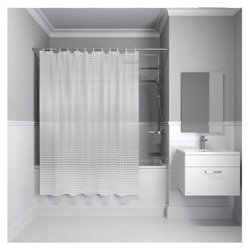 фото Штора для ванной комнаты iddis eva stereo square 500e18si11 200х180 см