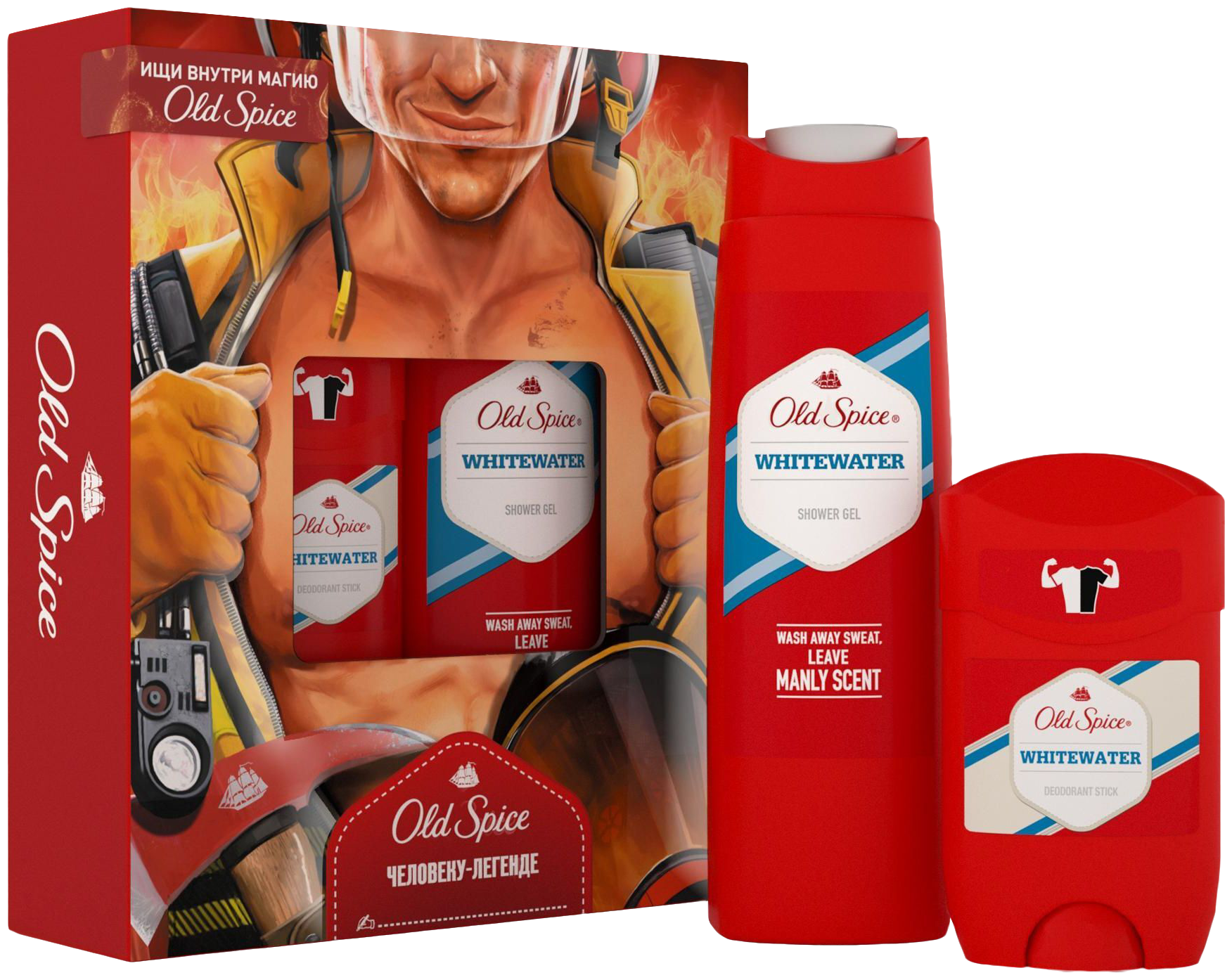 Подарочный набор Old Spice White Water Гель для душа 250мл + Твердый дезодорант 50мл - фото №12