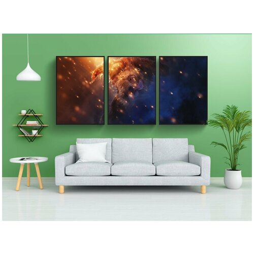 фото Набор модулных постеров для интерьера "щенок, собака, фантазия" 60x90 см. в тубусе, без рамки lotsprints