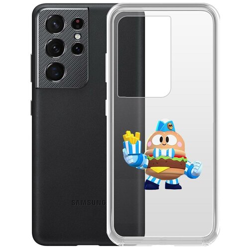 фото Чехол-накладка clear case brawl stars-бургер лу для samsung galaxy s21 ultra (g998) krutoff group