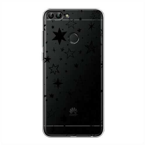 фото Силиконовый чехол "звездочки графика черная" на huawei p smart / хуавей п смарт case place