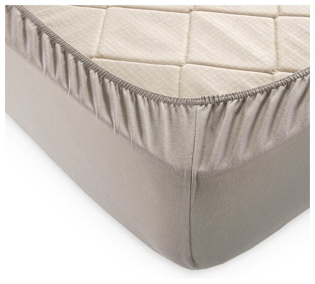 фото Простыня Трикотажная на Резинке (какао) 140х200х20 Текс-Дизайн