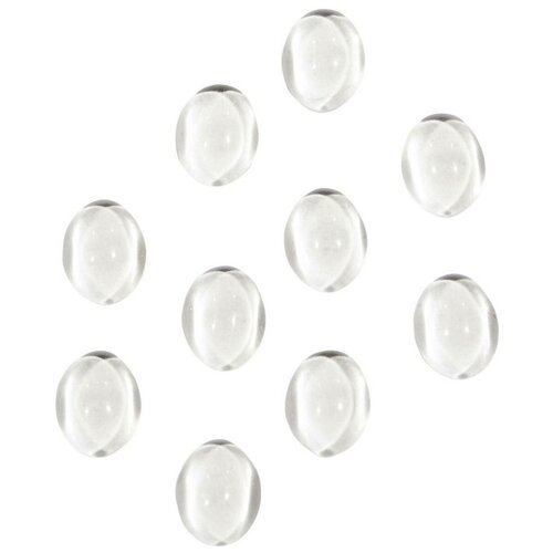 фото Набор кабошонов из прозрачного стекла, размер каждого кабошона: 10х8х5 мм, форма: овал, вес: 1 грамм, 10 шт. kaboshon