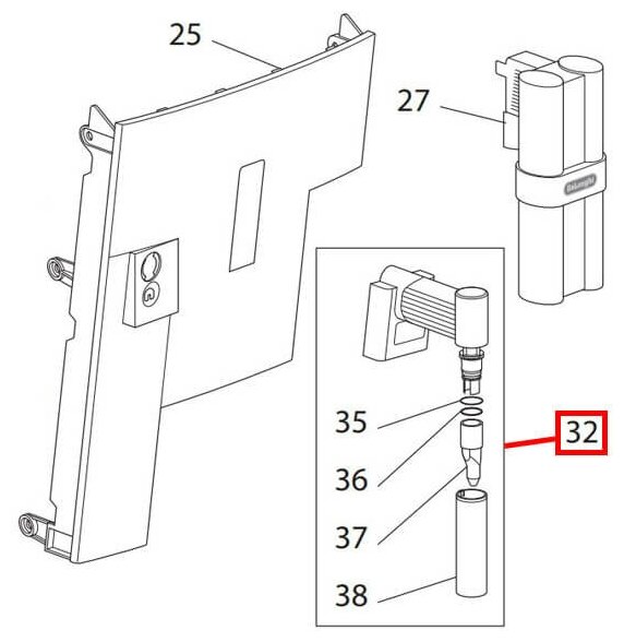 Слив горячей воды DeLonghi ECAM26.455 (7313228991) - фотография № 5