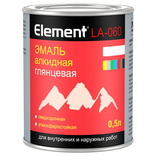 Эмаль алкидная глянцевая сверхпрочная атмосферостойкая Alpa Element LA 060 1.8 л зеленая