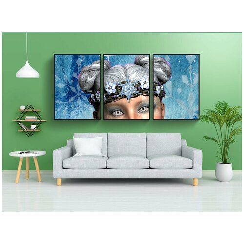 фото Набор модулных постеров для интерьера "фантазия, девочка, снег" 60x90 см. в тубусе, без рамки lotsprints