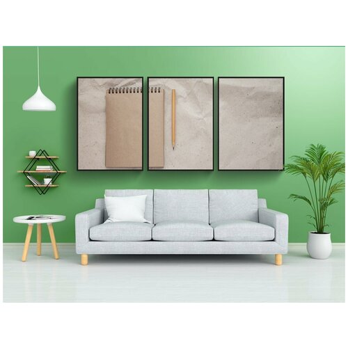 фото Набор модулных постеров для интерьера "блокнот, карандаш, заметка" 60x90 см. в тубусе, без рамки lotsprints