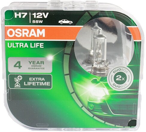 Набор ламп 12Vx55W H7 OSRAM ULTRA LIFE 2 шт комплект O-64210 ULT2 EURO