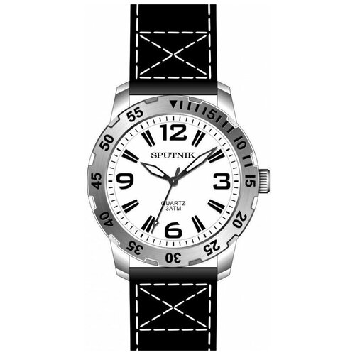 фото Мужские наручные часы спутник м-858511 н-1 (белчерн. офкож. рем