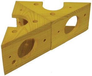 Лабиринт для грызунов Rosewood Сыр трансформер, деревянный 11х11х7 см