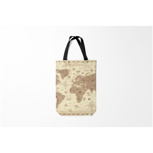 фото Сумка-шоппер / 31х42 см / профессии / моряк карта мира burnettie