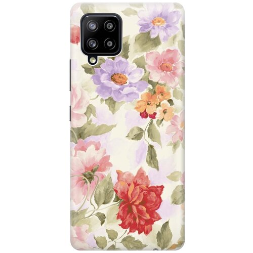 фото Ультратонкий силиконовый чехол-накладка для samsung galaxy a42 с принтом "нежные цветы" gosso