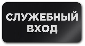 Табличка информационная CVT / Служебный вход / На дверь /Размер 120х60мм / Пластик / Табличка с лазерной гравировкой изображения