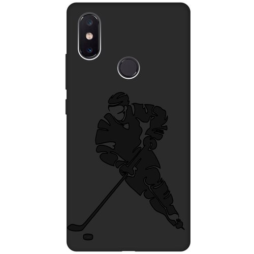 Матовый чехол Hockey для Xiaomi Mi 8 SE / Сяоми Ми 8 СЕ с эффектом блика черный матовый чехол kickboxing w для xiaomi mi 8 se сяоми ми 8 се с 3d эффектом черный