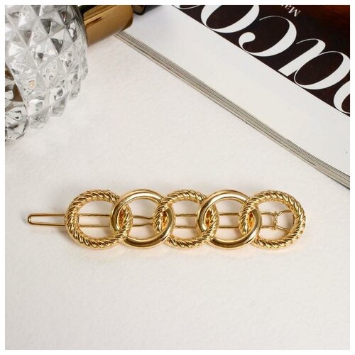 фото Queen fair зажим для волос "жаклин" круги, 7,5 см, золото