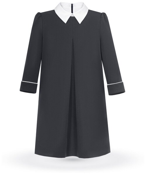 Школьное платье Alisia Fiori, размер 134-140, белый, серый