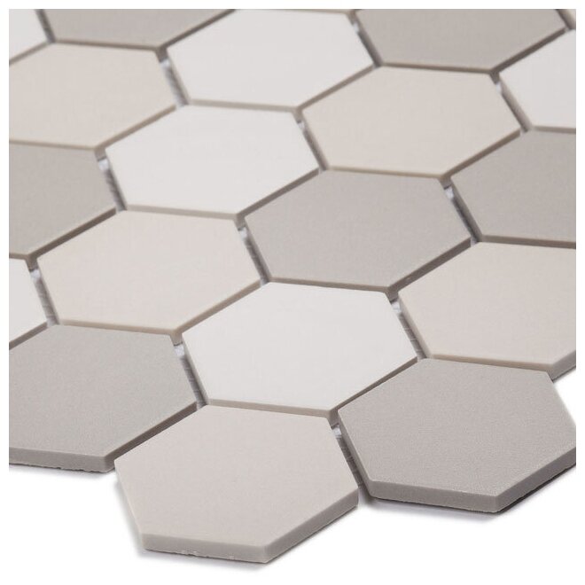 Плитка мозаика керамическая 32,5х28,2х0,6 Homework LB Mix ANTISLIP Hexagon (нескользящая), бежевая