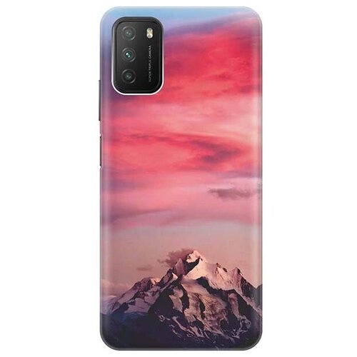 фото Ультратонкий силиконовый чехол-накладка для xiaomi redmi 9t / poco m3 с принтом "горы и небо" gosso