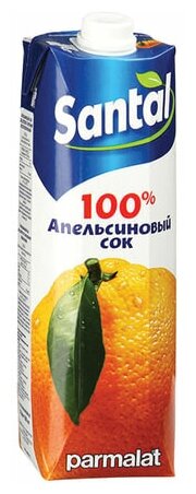 Сок SANTAL (Сантал) апельсиновый 1 л для детского питания тетра-пак, 3 шт