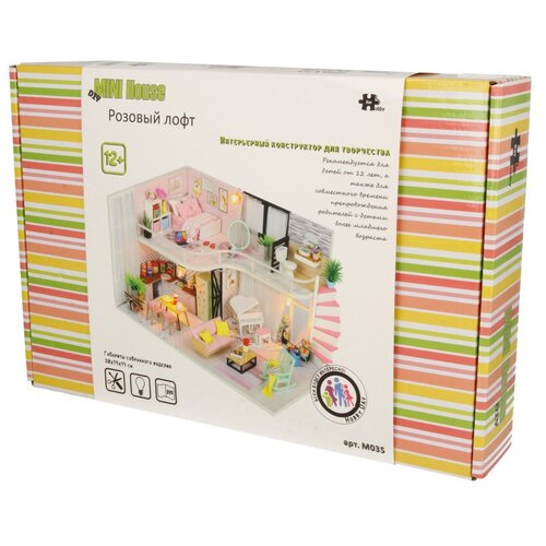 Интерьер в миниатюре Hobby Day DIY Mini House №9 Розовый лофт M035 1/43