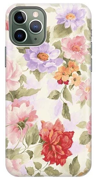 Силиконовый чехол на Apple iPhone 11 Pro / Эпл Айфон 11 Про с рисунком "Нежные цветы"