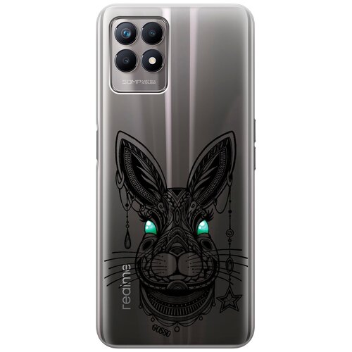 Силиконовый чехол на Realme 8i, Рилми 8 ай с 3D принтом Grand Rabbit прозрачный матовый soft touch силиконовый чехол на realme 8i рилми 8 ай с 3d принтом grand rabbit черный