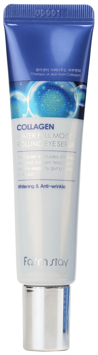 Farmstay лифтинг-сыворотка для кожи вокруг глаз Collagen water full moist rolling eye serum, 25 мл, 25 г