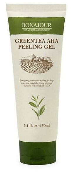 Пилинг-скатка с экстрактом зеленого чая и AHA-кислотами Bonajour Greentea AHA Peeling Gel, 150мл