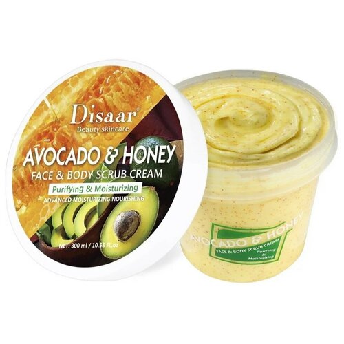 Купить Disaar, Face & Body Scrub Avocado & Honey Скраб-крем для лица и тела с экстрактом Авкоадо и Меда с эффектом очищения и увлажнения, 300 мл