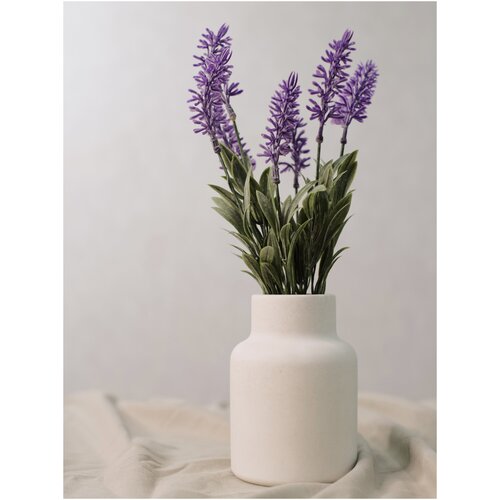 Ваза декоративная Boho Minimal с веточкой лаванды. ZEMLYANKA