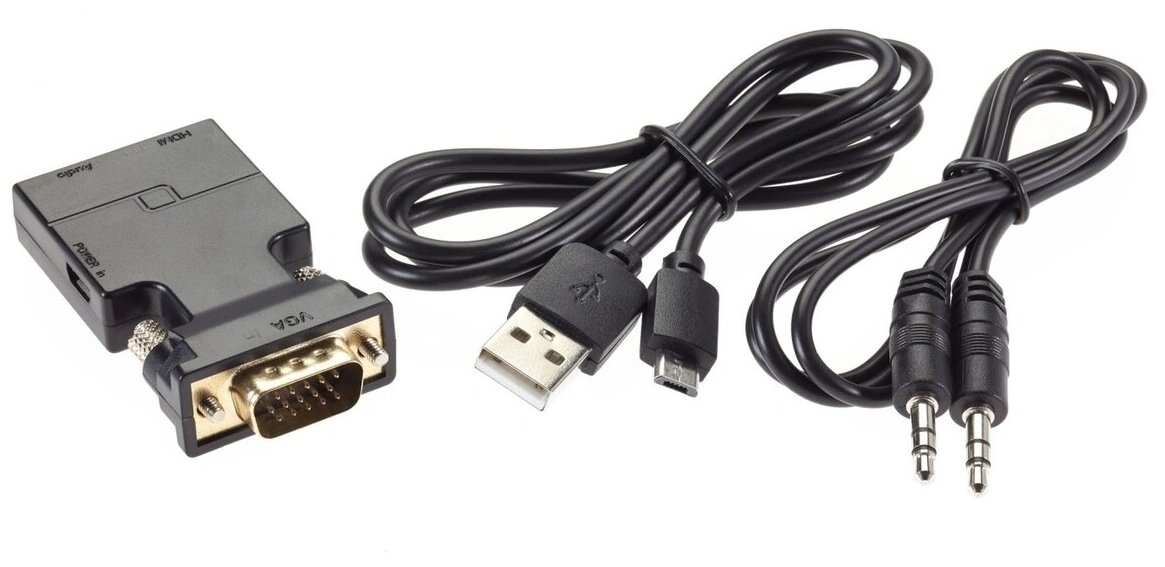 Переходник HDMI VGA VCOM Telecom CA337 круглый черный