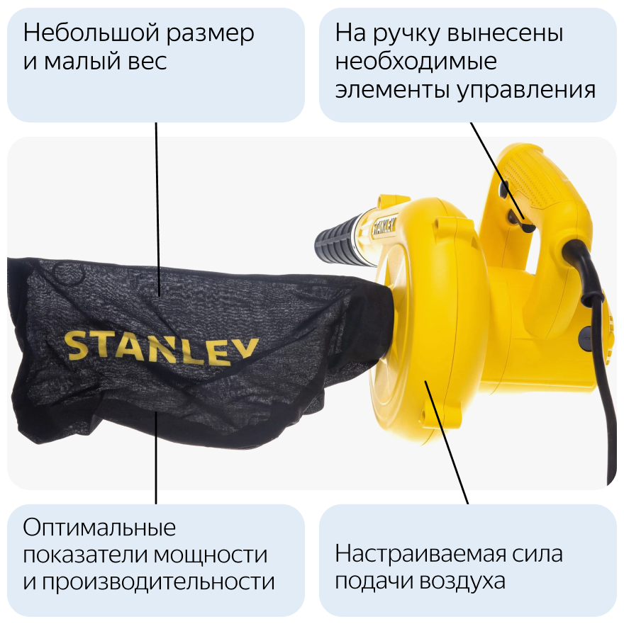 Электрический садовый пылесос STANLEY STPT600-RU 600 Вт