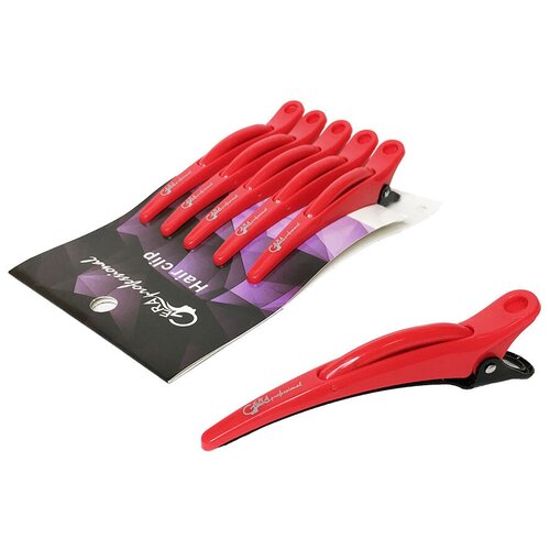 Gera Professional, Зажим Дельфины, 6шт, красные