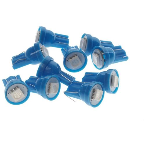 Лампа светодиодная 12V W5W T10W W2.1x9.5d бесцокольная 1 SMD 5050 Blue MEGA ELECTRIC 010411B