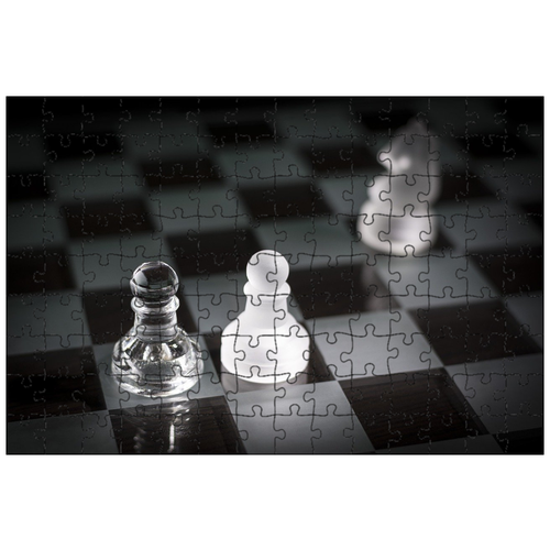 фото Магнитный пазл 27x18см."шахматы, схема, шах и мат" на холодильник lotsprints