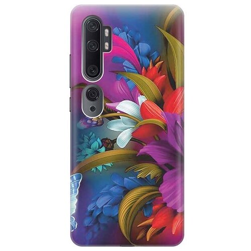 фото Ультратонкий силиконовый чехол-накладка для xiaomi mi note 10 / 10 pro с принтом "фантастические цветы" gosso