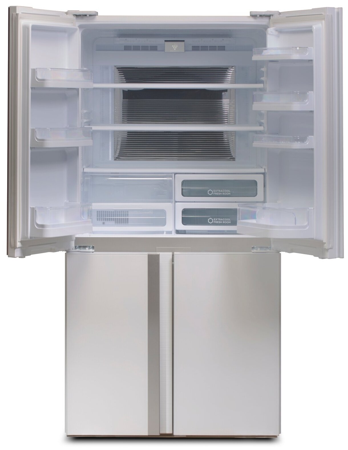 Холодильник SHARP , трехкамерный, белый - фото №2