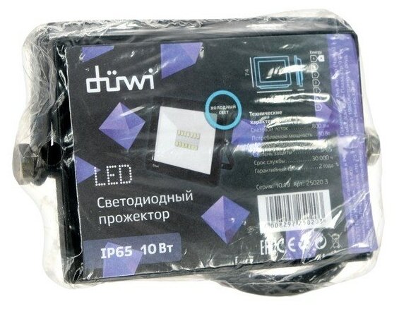 Прожектор светодиодный Duwi eco, 10 Вт, 6500 К, 800 Лм, IP65 - фотография № 8