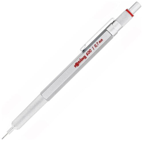 Карандаш механический Rotring 600, S1904444, серебристый, 0,7 мм, 10 шт