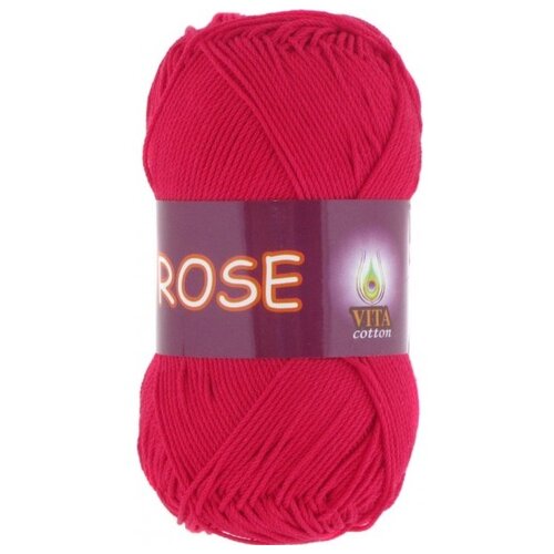 Пряжа VITA Rose, 100 % хлопок, 50 г, 150 м, 1 шт., 3917 красный 150 м