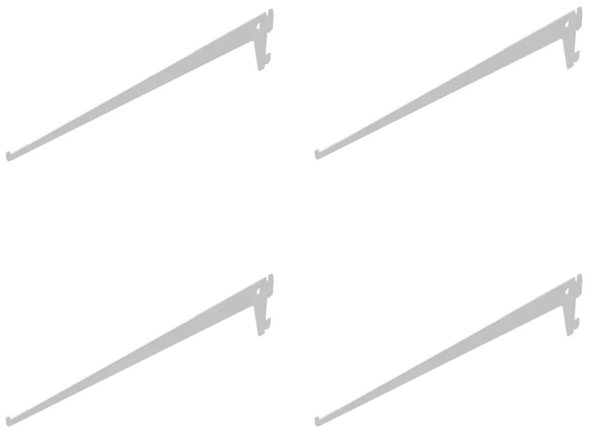 Кронштейн прямой для ДСП однорядный 350 мм белый (4 штук) - фотография № 3
