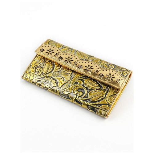 фото Женский кожаный кошелек sergio valentini св 8154-013 золотистый