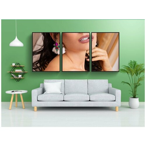 фото Набор модулных постеров для интерьера "женщина, красота, мода" 60x90 см. в тубусе, без рамки lotsprints