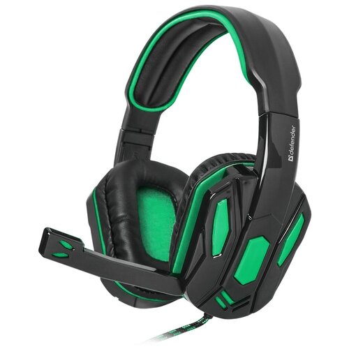 Defender Игровая гарнитура Warhead G-275 зеленый + черный, кабель 1,8 м