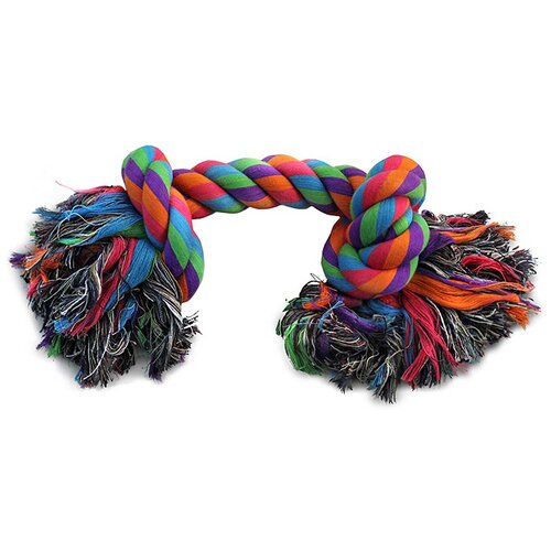 Канат для собак Triol Веревка, 2 узла, разноцветный, 1шт. игрушка для собак triol верёвка с ручкой 2 узла и мяч d6 5 38см