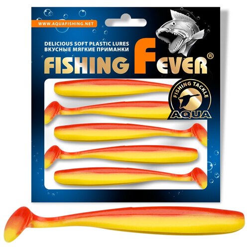 Риппер AQUA FishingFever SLIM (5шт в упаковке) 10сm, цвет 057 (желто-оранжевый)