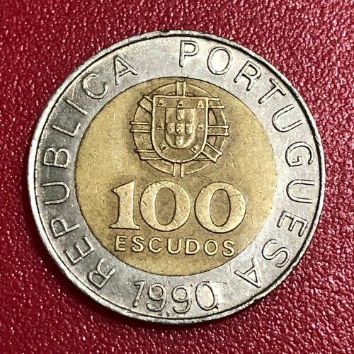 Монета Португалия 100 Эскудо 1990 год №4 монета 2 5 эскудо 1963 1985 г португалия парусный корабль каравелла латина