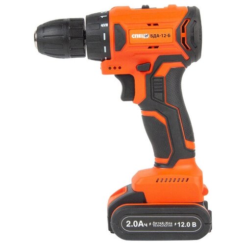 Дрель-шуруповерт аккумуляторная бесщеточная Спец БДА-12-Б 12 В Li-ion 2x2 Ач 663000₽