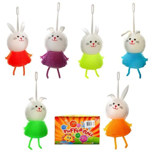 Игрушка-антистресс Junfa Мялка Кролик, световые эффекты, в дисплее 24 шт игрушка антистресс junfa мялка гусеница световые эффекты в дисплее 12 шт