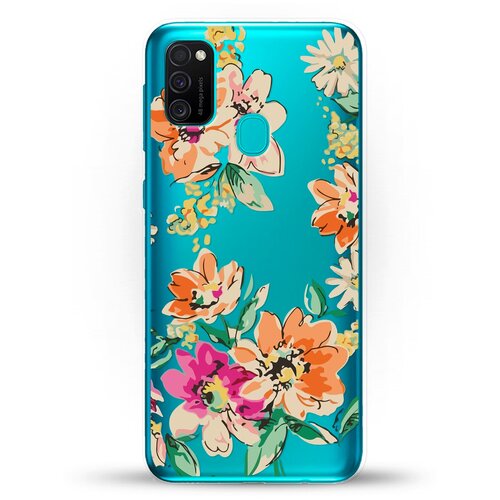 фото Силиконовый чехол цветы оранжевые на samsung galaxy m21 andy & paul